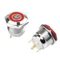 WD16H lampu Ring 4-pin 16mm 1A, lampu daya bentuk cincin 12-24v Led instan, saklar tombol tekan logam, tahan air IP65 tombol pendek