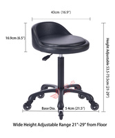 Tabouret de salon pivotant à roulettes en cuir PU AntluPlus, chaise de barbier, tabourets de coiffure