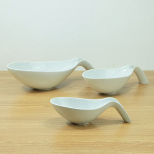 Cucchiaio di porcellana bianca ciotola di forma con stile di modo per la struttura hotel stoviglie - Product Image 1