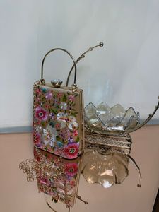 Sacs d'embrayage faits à la main faits sur commande de boîte en métal de broderie. Idéal luxe fête et soirée sac à main et cadeaux - Product Image 5