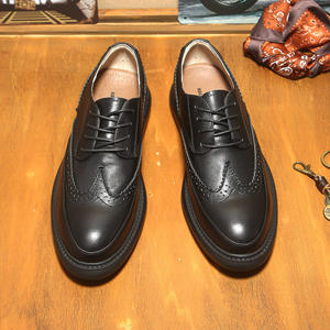 Nouvelles Chaussures Derby en Cuir Véritable Tendance Style Automne Confortables Durables à Lacets Respirantes Imperméables Légères pour le Bureau - Product Image 4