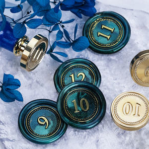 Sceaux à cire en cuivre à chiffres arabes, en laiton massif gravé, pour la décoration - Product Image 4