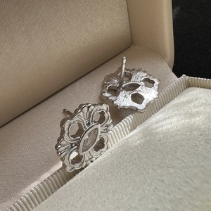 Wenchi S925 Pure <b>Silver</b> Antique Carved <b>Earrings</b> Niche Design Light Luxury Simple Fashionable Personalized Vintage Printed for - Product Image 4