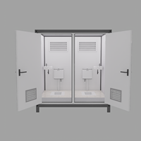 Baño Público Prefabricado de Panel Sándwich de Doble Unidad para Exteriores, Diseño Ecológico y Duradero, Fácil Instalación, Inodoro Completo