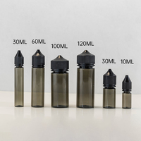 15ml 30ml 50ml V3 PET Flacons compte-gouttes noirs liquides pour jus d'huile Flacons compte-gouttes en plastique 60ml 100ml 120ml