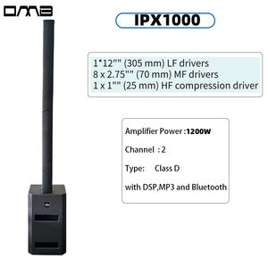 IPX1000 Altoparlante a Colonna Full-Range da 12 Pollici 1200 Watt <span class=keywords><strong>con</strong></span> <span class=keywords><strong>MP3</strong></span> in Classe D, a 3 Vie Attivo e Passivo, 2 Canali e Bluetooth - Product Image 3