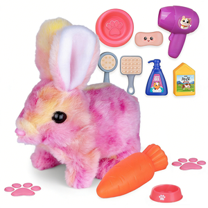 Lapin en peluche interactif électrique EPT : marche automatiquement, émet des sons et secoue le corps, simulant le comportement d'un vrai animal de compagnie - Product Image 1