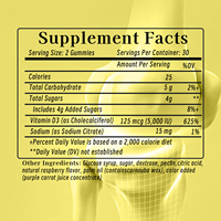 Complément d'extrait de vitamine D3 personnalisé favorisant l'absorption des nutriments essentiels et soutien osseux avancé – Gommes de vitamine D3