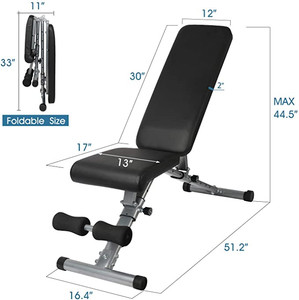<span class=keywords><strong>ONESTAR</strong></span> SPORTS Gym – banc plat pliable de qualité pour l'entraînement de poids polyvalent et les exercices abdominaux - Product Image 2