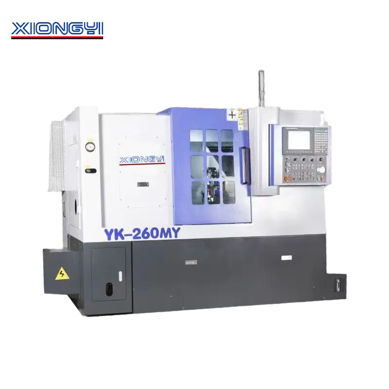 Nuevas ideas de productos, herramientas de corte de goma, torno de cama inclinada CNC de metal con YK-260MY