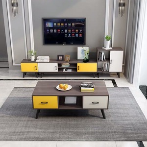 Klassisches Design Holz-MDF-Platte Teetisch Wohnzimmer Apartment Rechteckiger Aufbewahrungs-Kaffee- und Teetisch - Product Image 3