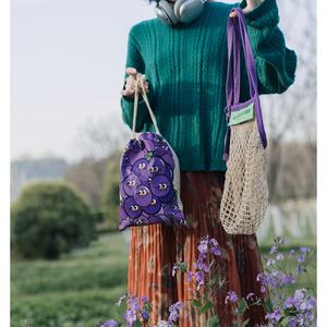 Bolsas de Compra de Malla de Algodón Ecológicas de 16 Pulgadas, Rojas, Plegables, Bolsas de Hombro para Mujer, Bolsas de Almacenamiento de Verduras, Bolsas de Mano Portátiles para Exteriores - Product Image 5