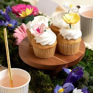 จานกระดาษลายดอกไม้ DAMAI สำหรับงานเลี้ยงน้ำชาแบบกำหนดเอง ผู้ผลิตอุปกรณ์บนโต๊ะอาหารแบบใช้แล้วทิ้ง จานกระดาษลายดอกไม้สำหรับงานปาร์ตี้ - Product Image 3