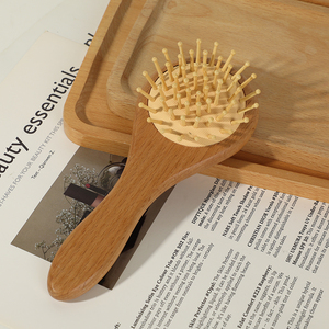 Juego de cepillo y peine de madera para bebé, cerdas de cabra naturales, ayuda a prevenir la capazo - Product Image 5