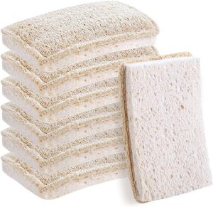 Esponjas de Cocina Biodegradables, Ecológicas, a Base de Plantas, Naturales, de Luffa, Esponja para Platos Anti-Rayaduras, Súper Absorbente, Forma Rectangular - Product Image 1