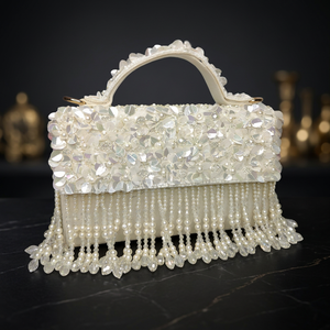 Pochette de soirée élégante et décontractée avec broderie perlée, sequins scintillants et pompons, couleurs personnalisables, pour la mode de soirée - Product Image 2