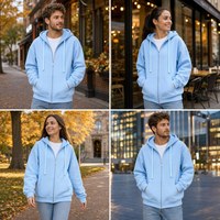Sweat à capuche unisexe personnalisé avec logo brodé, fermeture éclair, en molleton de coton épais 550 g/m², doublure polaire, coupe oversize, grandes tailles, respirant