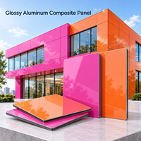 Panneau composite en aluminium brillant 4 mm, taille personnalisée, gris métallisé, panneau ACM pour revêtement de comptoir d'exposition