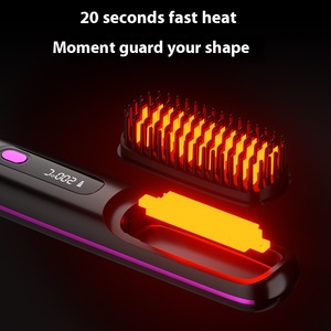 USB ricaricabile Wireless piastra per barba agli ioni negativi riscaldamento rapido Cordless <span class=keywords><strong>spazzola</strong></span> per <span class=keywords><strong>capelli</strong></span> per uomo portatile - Product Image 5