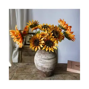 Künstliche Ölgemälde Sonnenblumen Bouquet Seide Gelbe Blumen Für Zuhause Hochzeit Dekorative Sonnenblumen