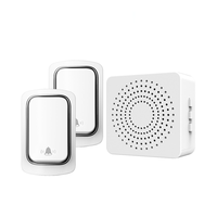 Sonnette sans Fil SIXWGH Bouton Poussoir Auto-Alimenté avec Portée de 150 M, 38 Mélodies et 3 Niveaux de Volume, Étanche IP44 pour Maison/Bureau