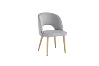 Tabouret de bar pivotant à hauteur réglable, revêtement en tissu lin, base en métal noir thermolaqué