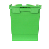 Bacs en plastique empilables pour entrepôt e-commerce avec couvercle intégré, caisses de stockage industrielles recyclables pour la logistique