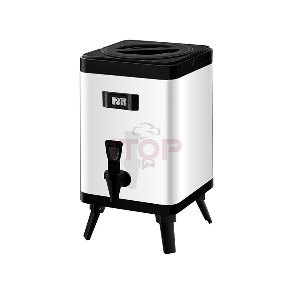 Квадратная чайная чашка, сохраняющий тепло термос, изолированный корпус для магазина молочного чая, двойная стенка, термос с широким горлышком, Легкая очистка воды