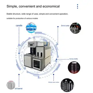 Machine de fabrication de bouteilles en plastique PET semi-automatique Machine de soufflage de bouteilles en plastique 2 cavités 3-20L