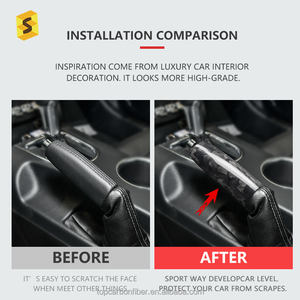 Couvre-frein à main en Fiber de carbone forgée ES pour Ford <span class=keywords><strong>Mustang</strong></span> 2015 à <span class=keywords><strong>2019</strong></span>, <span class=keywords><strong>accessoires</strong></span> d'intérieur de voiture - Product Image 5