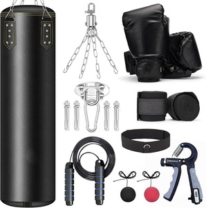 Wellshow Sac de Frappe pour Adultes 4ft PU Heavy Boxing Bag Set avec Gants pour Kickboxing Boxing Home <span class=keywords><strong>Gym</strong></span> Training (Unfilled) - Product Image 1