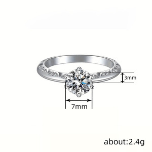 Anello Classico a Sei Punte, Elegante e alla Moda, Accessorio Romantico per Matrimoni e Feste, per Uso Quotidiano Femminile - Product Image 4