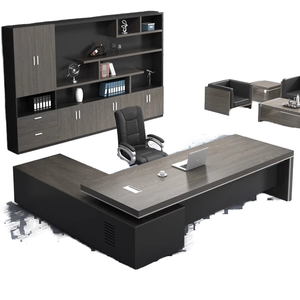 Muebles DE OFICINA DE MADERA modernos y resistentes Estaciones DE TRABAJO extensibles populares y escritorios de computadora para empleados de estilo de panel - Product Image 4