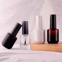 Bouteille de vernis à ongles ronde transparente 15ml bouteille vide bouteilles de vernis à ongles sur mesure avec brosse