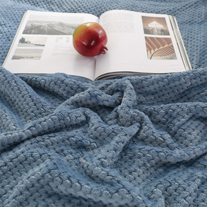 2023 <span class=keywords><strong>nouveau</strong></span> Design maison portable couverture ananas <span class=keywords><strong>treillis</strong></span> gaufré doux flanelle polaire avec couleur unie jeter couverture - Product Image 6