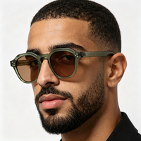 Lunettes de soleil rondes classiques rétro populaires 1004 avec rivets, unisexe, légères, verres polarisés TAC, fournisseur d'usine, logo personnalisé