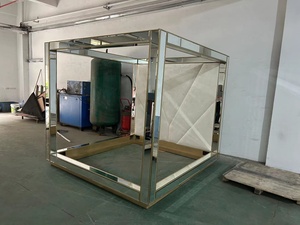 Tienda de campaña de lujo con espejo completo, cabecera alta con espejo, <span class=keywords><strong>muebles</strong></span> de dormitorio asequibles, cama King Queen completa - Product Image 5
