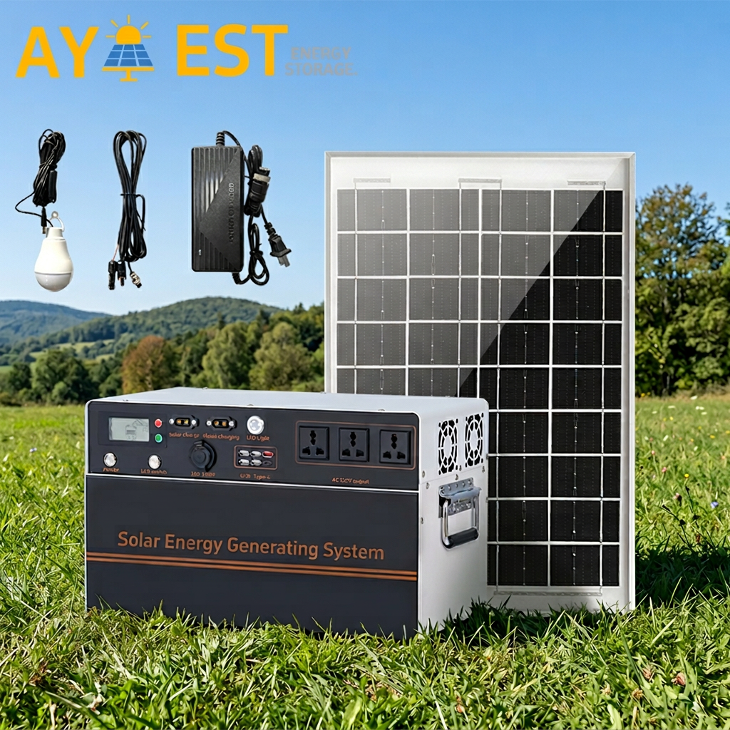 Aiya Solar Photovoltaic Power Generation System 4kW 5kWh Energy Storage Generator Emergency Mobile Portable Small Power Station · image 2