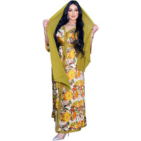2022 Hot Koop Moslim Nieuwe Lange Mouw Lange Jurk Dubai Reizen Jurk Abya Maleisië Muslimah Bloemen Kant Geplooide Moslim Jurk