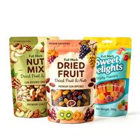 Sachet Doypack personnalisé avec fenêtre transparente pour l'emballage de fruits secs, de noix mélangées et de bonbons, avec fermeture éclair refermable