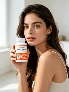 White <b>Tomato</b> Complex Tablets, Skin Whitening Supplement with Super Antioxidant, <b>Supports</b> Bright & Even Skin Tone, 60 Tablets. - Product Image 6