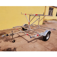 Remorque robuste à double couche, capacité 1000 kg, galvanisée à chaud, multi-niveaux, pour kayak, canoë et SUP