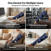 Masseur de bras à compression d'air 360° avec airbag intégral, pétrissage manuel, thérapie thermique, vibration à 3 niveaux, batterie 3000 mAh, relaxation profonde