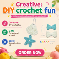 Kit de crochet DIY VOSAN pour la création de coquillages et étoiles de mer, avec fil, crochet, marqueurs de mailles, porte-clés et chaîne perlée, pour la fabrication de porte-clés faits main