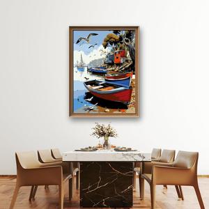 Umweltfreundliches DIY-Wandkunst-Set mit Acrylfarben und Malen nach Zahlen auf Leinwand für Heimdekoration - Product Image 2