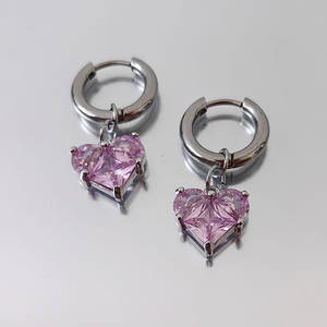 Pendientes de Zirconia Azul con Baño de Oro de 14k y 18k sobre Acero Inoxidable 316L, Joyería de Moda para Mujer - Product Image 3