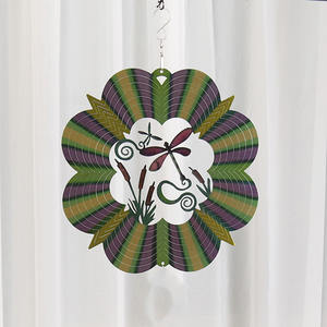 Decoración para el Hogar, Regalos, Molinillo de Viento de Flores Coloridas de Acero Inoxidable 3D de 12 Pulgadas, Logotipo Personalizado para Exteriores - Product Image 6