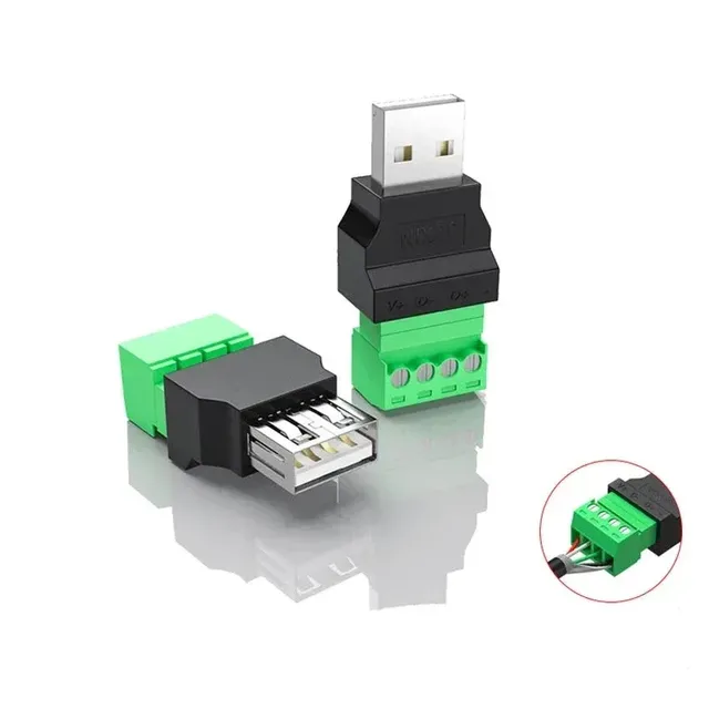 1 Pcs 4Pin USB 2.0 Type a Male/Female Screw Terminal Plug USB Jack Shield Connector Other Connectors