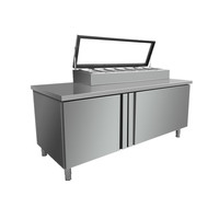 Fabricant professionnel de pizzas à double température pour bar à salade en acier inoxydable Table à sandwich Réfrigérateur Système de refroidissement par air