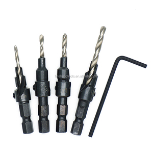 4pc HSS hexagonale vis guide tête fraisée <span class=keywords><strong>perceuse</strong></span> avec vis à bois de forage - Product Image 1